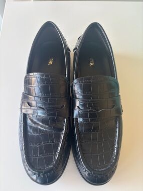 Zara croc loafers